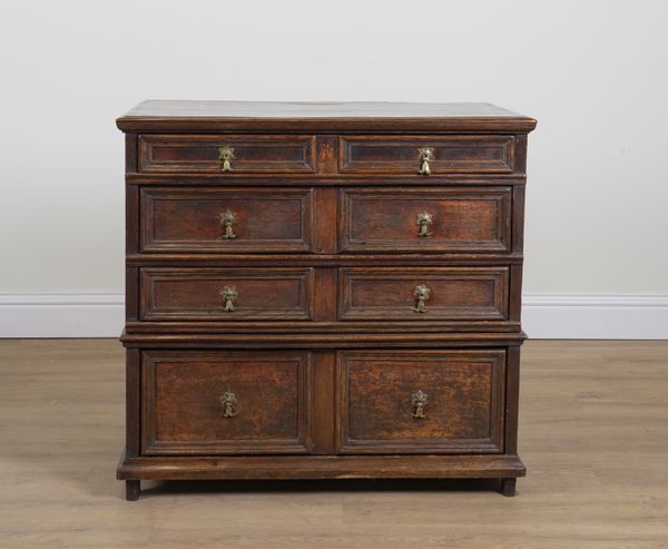 A CHARLES II OAK CHEST