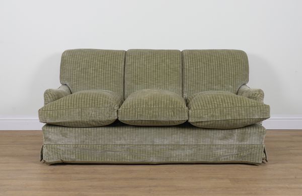 HOWARD CHAIRS LTD; AN UPHOLSTERED THREE-SEAT SOFA