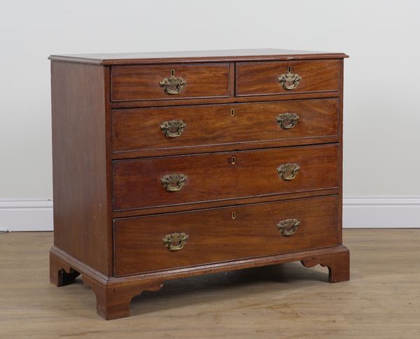 AN 18TH CENTURY MAHOGANY FIVE DRAWER CHEST