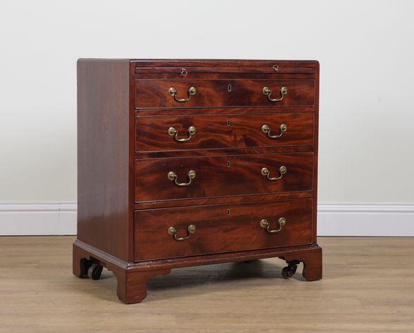 A GEORGE III MAHOGANY FOUR DRAWER CHEST