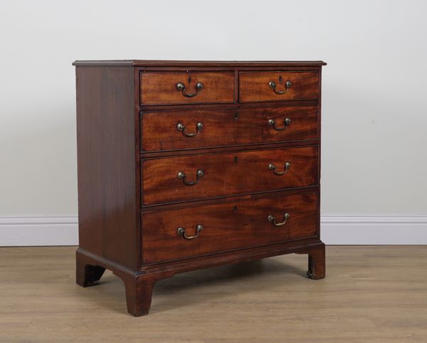 A GEORGE III MAHOGANY FIVE DRAWER CHEST