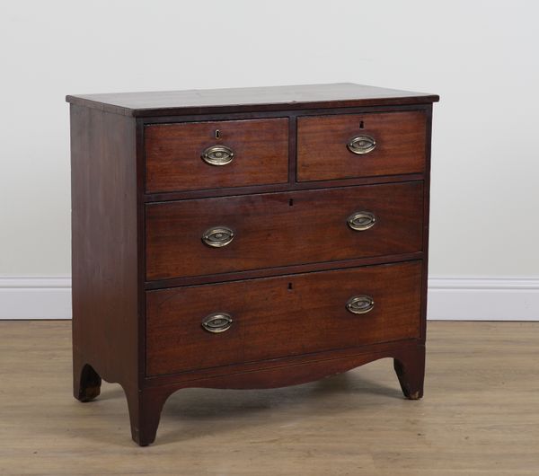 A GEORGE III INLAID MAHOGANY FOUR DRAWER CHEST