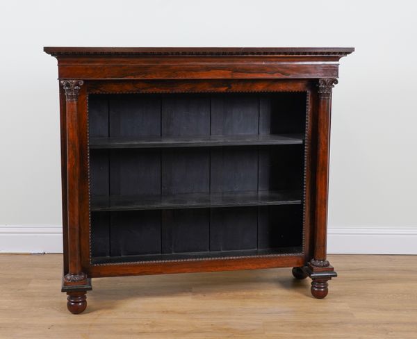 WILLIAM IV AND LATER ROSEWOOD OPEN BOOKCASE