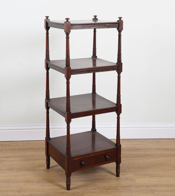 A VICTORIAN MAHOGANY FOUR TIER WHAT-NOT