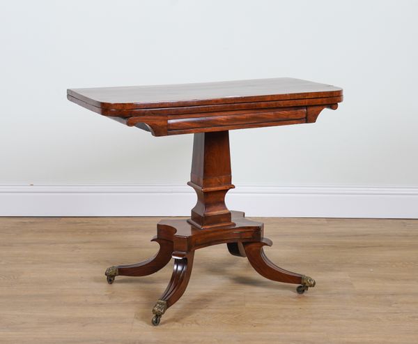 A GEORGE III ROSEWOOD BANDED MAHOGANY CARD TABLE