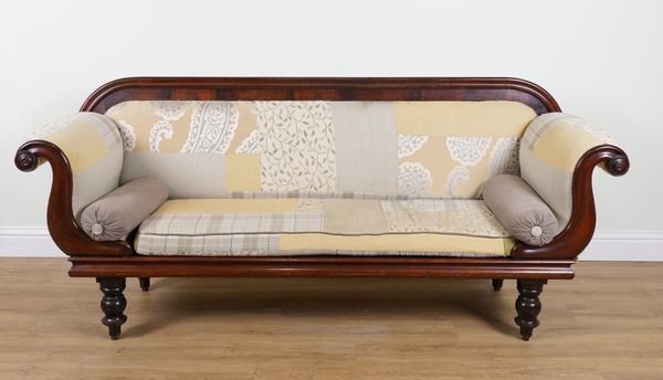 AN EARLY VICTORIAN MAHOGANY FRAMED SOFA