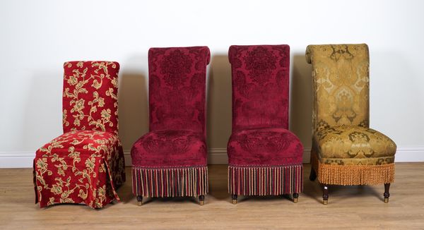 LILIAN AUGUST COLLECTION; A GROUP OF THREE UPHOLSTERED SIDE CHAIRS (4)