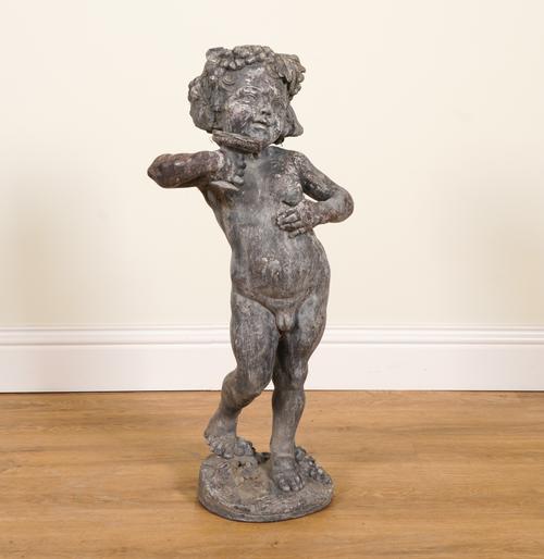 J.P WHITE (1855-1917) A CAST LEAD FIGURE OF THE YOUNG BACCHUS