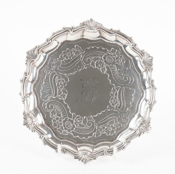 A GEORGE III SILVER SALVER