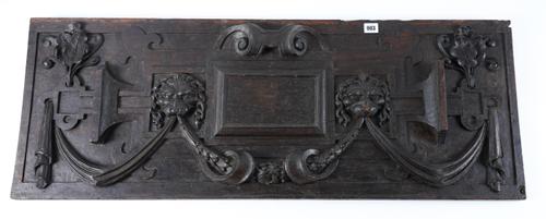 A 19TH CENTURY OAK PANEL