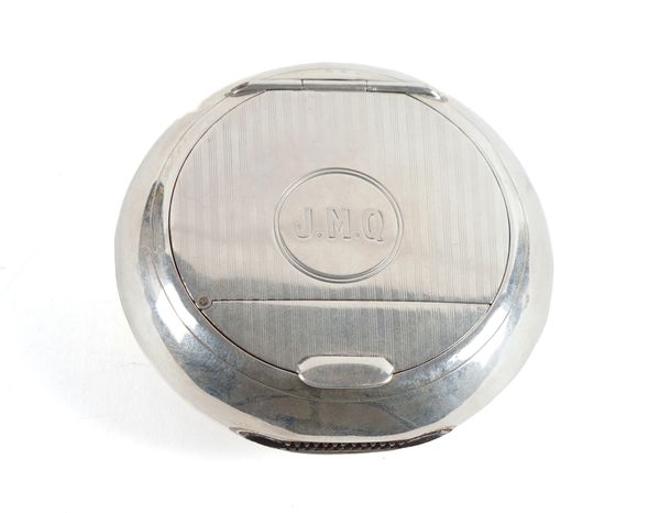 A SILVER COMBINATION TOBACCO BOX CUM VESTA BOX