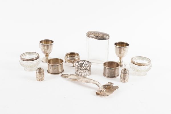 A GROUP OF SILVER, FOREIGN AND PLATED WARES (12)