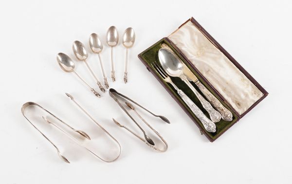 A GROUP OF SILVER FLATWARE (10)