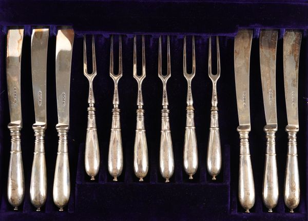 A VICTORIAN SILVER SET OF DESSERT FLATWARE FOR TWELVE PLACE SETTINGS