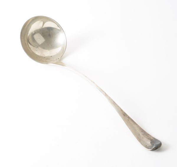 A SILVER SOUP LADLE