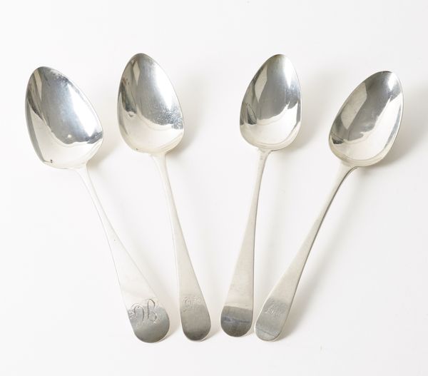 FOUR SILVER TABLE SPOONS (4)