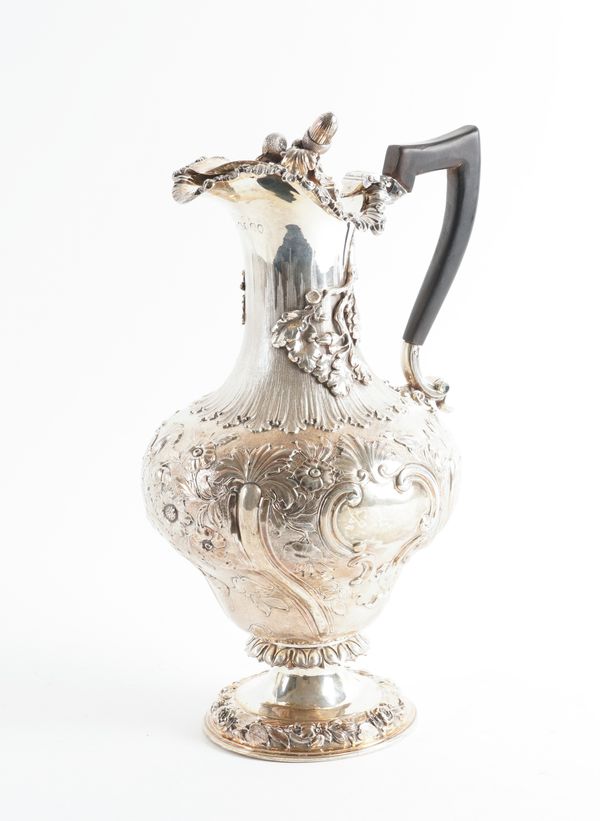 A WILLIAM IV SILVER CLARET JUG