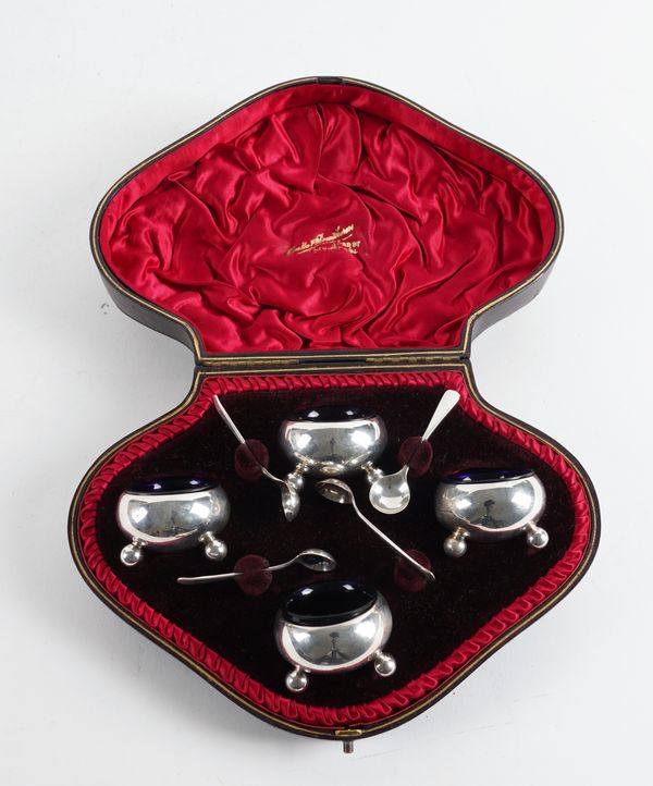 A SET OF FOUR VICTORIAN SILVER SALTS