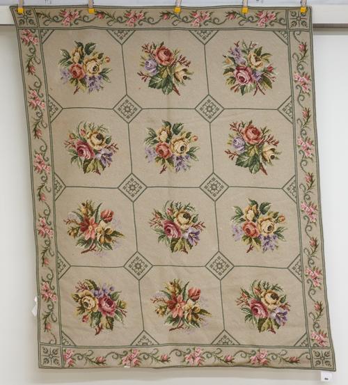 A MODERN TAPESTRY CARPET AND AN INDIAN BOKHARA RUG  (2)