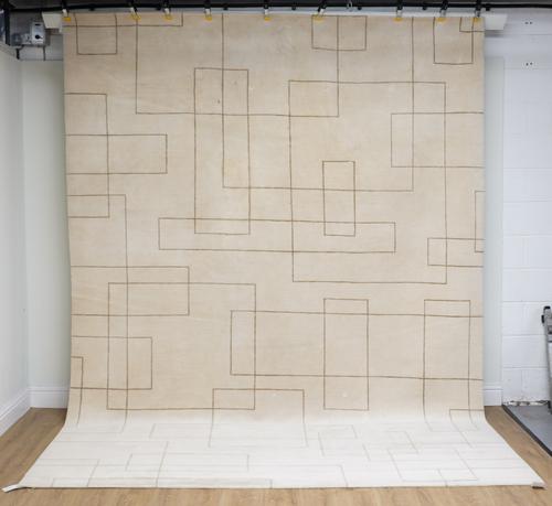THE RUG COMPANY; MODERN LARGE RECTANGULAR IVORY CARPET