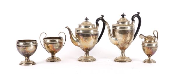 A SILVER FIVE PIECE TEA AND COFFEE SET