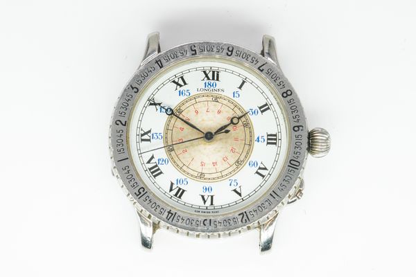 A GENTLEMAN'S STEEL LONGINES WRISTWATCH