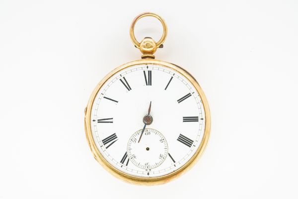 AN 18CT GOLD CASED, KEYWIND, OPENFACED GENTLEMAN'S POCKET WATCH