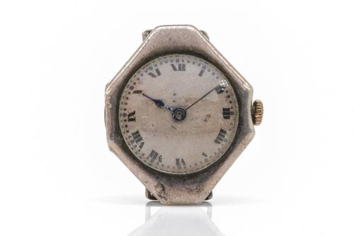 A ROLEX SILVER OCTAGONAL CASED LADY'S WRISTWATCH