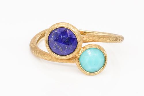A MARCO BICEGO GOLD, LAPIS LAZULI AND TURQUOISE RING