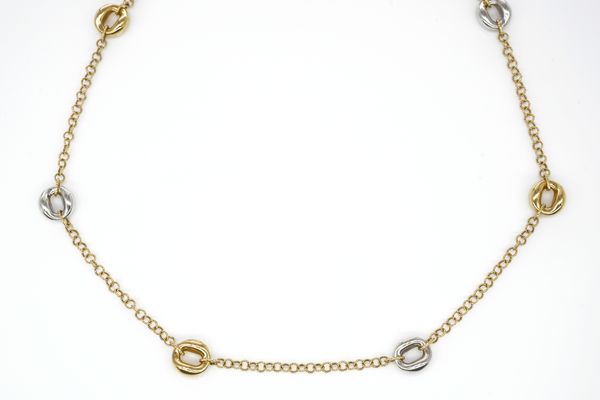 AN 18CT TWO COLOUR GOLD ROBERTO COIN NECKLACE