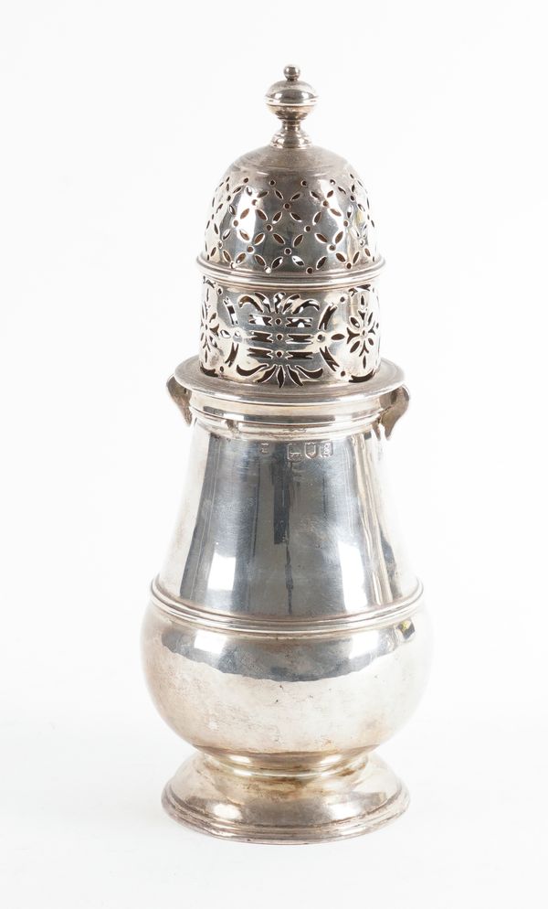 A SILVER SUGAR CASTER