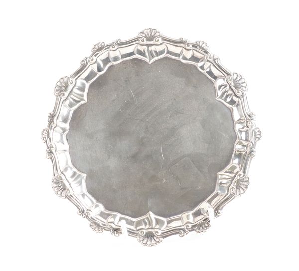 A GEORGE III SILVER WAITER