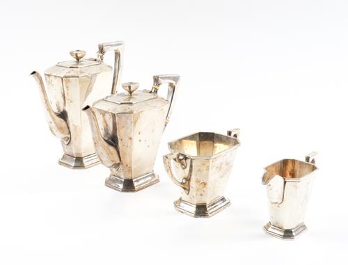 WITHDRAWN AN ASIAN FOUR PIECE TEA  AND COFFEE SET