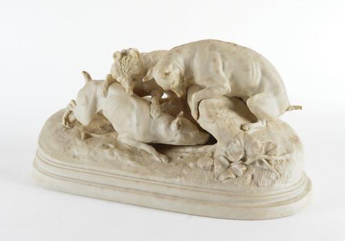 COPELAND: A FIGURAL GROUP OF HUNTING DOGS, AFTER P.J. MENE