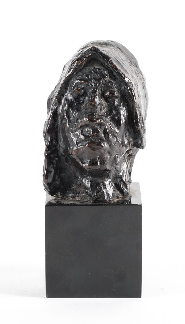 JEAN JANSEM (FRENCH, 1920-2013); A BRONZE BUST OF A HEAD OR ‘TETE DE VIELLE’