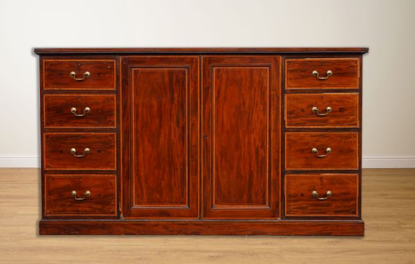 HOLLAND & SONS AN EDWARDIAN INLAID MAHOGANY COMPACTUM WARDROBE