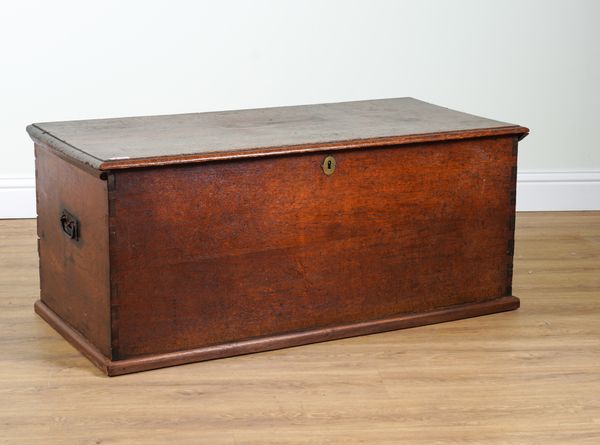 A 19TH CENTURY STAINED OAK TRUNK