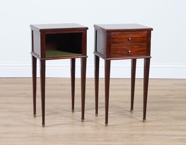 A MATCHED PAIR OF EDWARDIAN MAHOGANY SIDE TABLES (2)