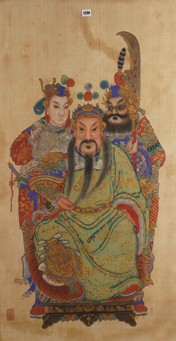 TWO LARGE CHINESE PAINTINGS (2)