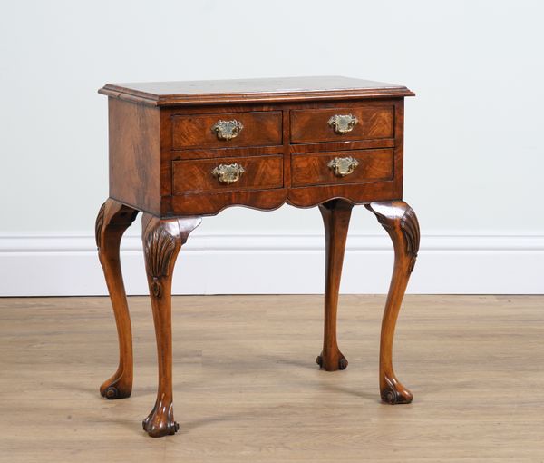 A MID 18TH CENTURY STYLE WALNUT LOW BOY OF SMALL PROPORTIONS