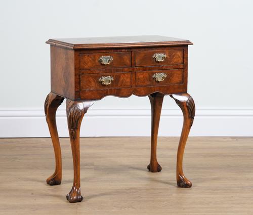 A MID 18TH CENTURY STYLE WALNUT LOW BOY OF SMALL PROPORTIONS