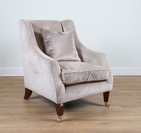 POSSIBLY LAURA ASHLEY; A MODERN WINGBACK ARMCHAIR