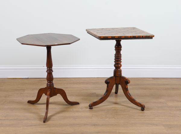 A 19TH CENTURY YEW WOOD AND ASH BANDED GAMES TABLE (2)