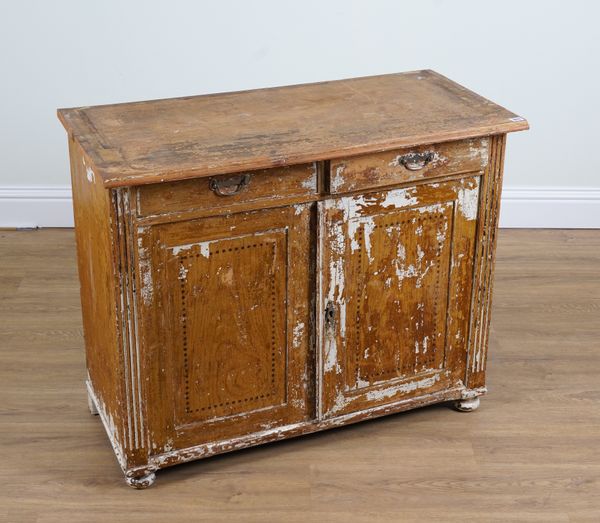 A VICTORIAN SCUMBLE PAINTED PINE SIDE CABINET