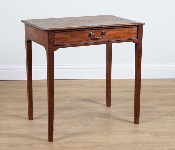 A 19TH CENTURY MAHOGANY SINGLE DRAWER SIDE TABLE