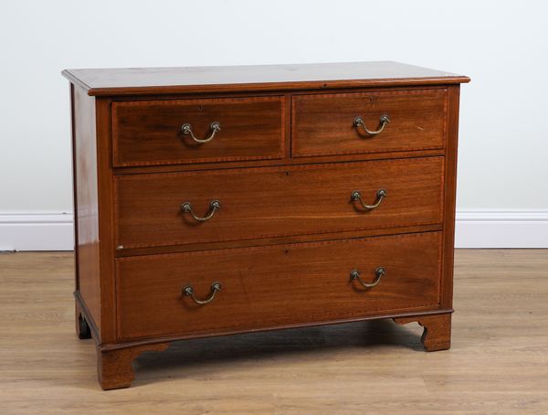 AN EDWARDIAN MAHOGANY FOUR DRAWER CHEST