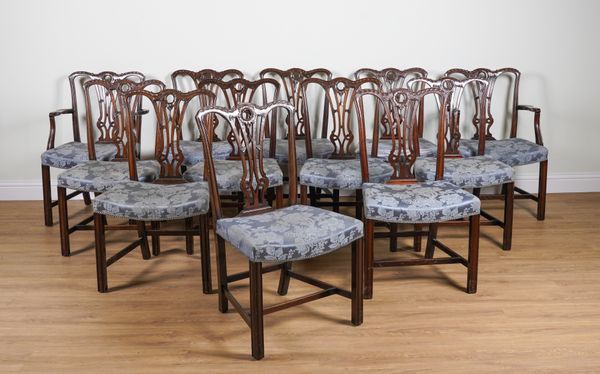 A SET OF TWELVE GEORGE III MAHOGANY DINING CHAIRS (12)