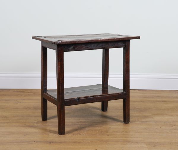 A LATE 18TH CENTURY WELSH OAK TWO TIER SIDE TABLE