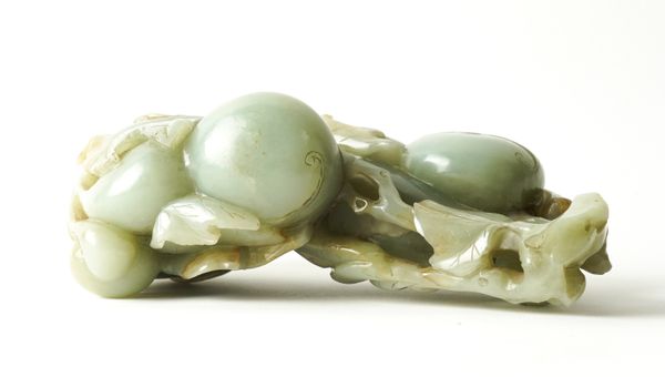 A  LARGE CHINESE JADE GROUP OF GOURDS