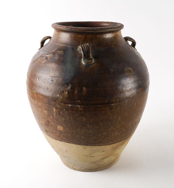 A LARGE CHINESE MARTABAN STONEWARE JAR